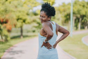 a mature woman with back pain